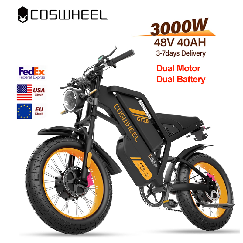 Motorcycle Gear Online - コスウィール電動自転車 大人用 3000W デュアルモーター 40AHバッテリー オフロードバイク