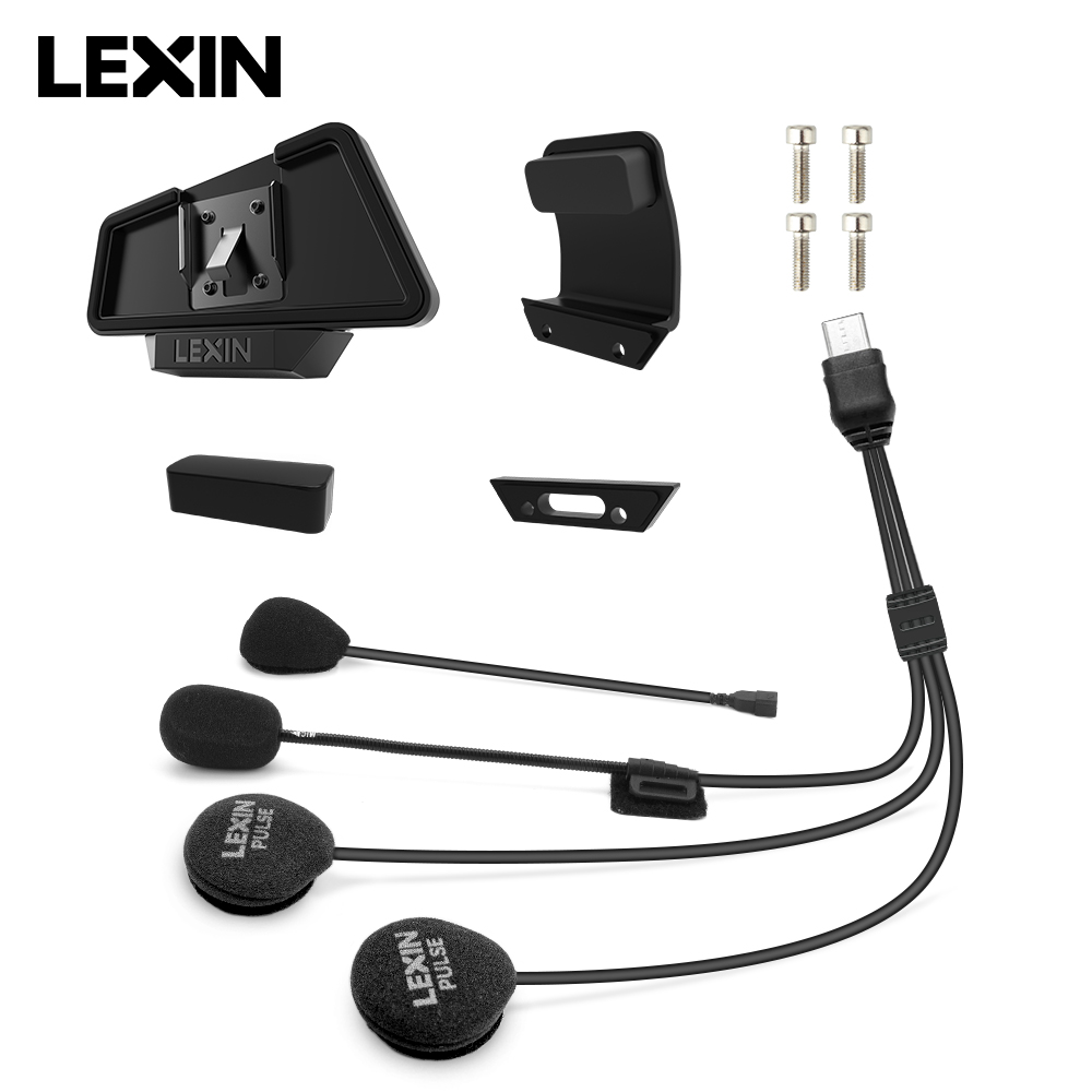 Intercom Headset Helmet - LEXIN-MeshCom メッシュインターコム 40MM ヘッドセット＆クリップ、アップグレードされたノイズキャンセリング機能付きフル/ハーフヘルメット用ヘッドフォンセット