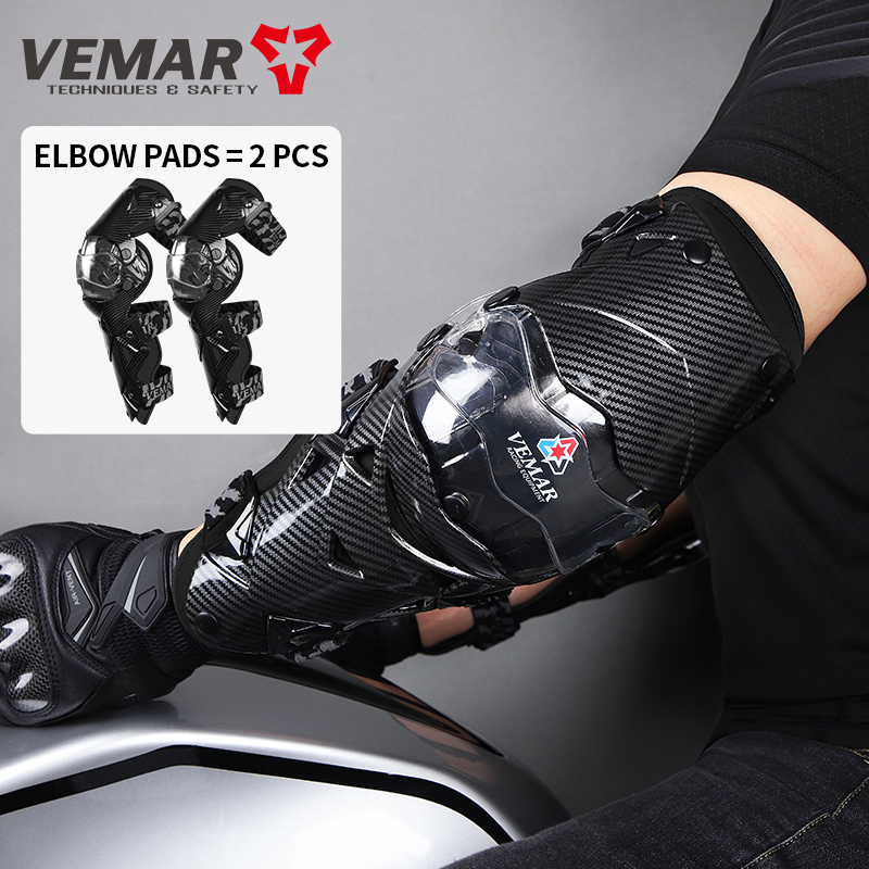 Motorcycle Gear For Woman - VEMAR E-18H モトクロス肘プロテクター オートバイライディングギア 男女兼用 ハードシェル＆衝撃吸収パッド