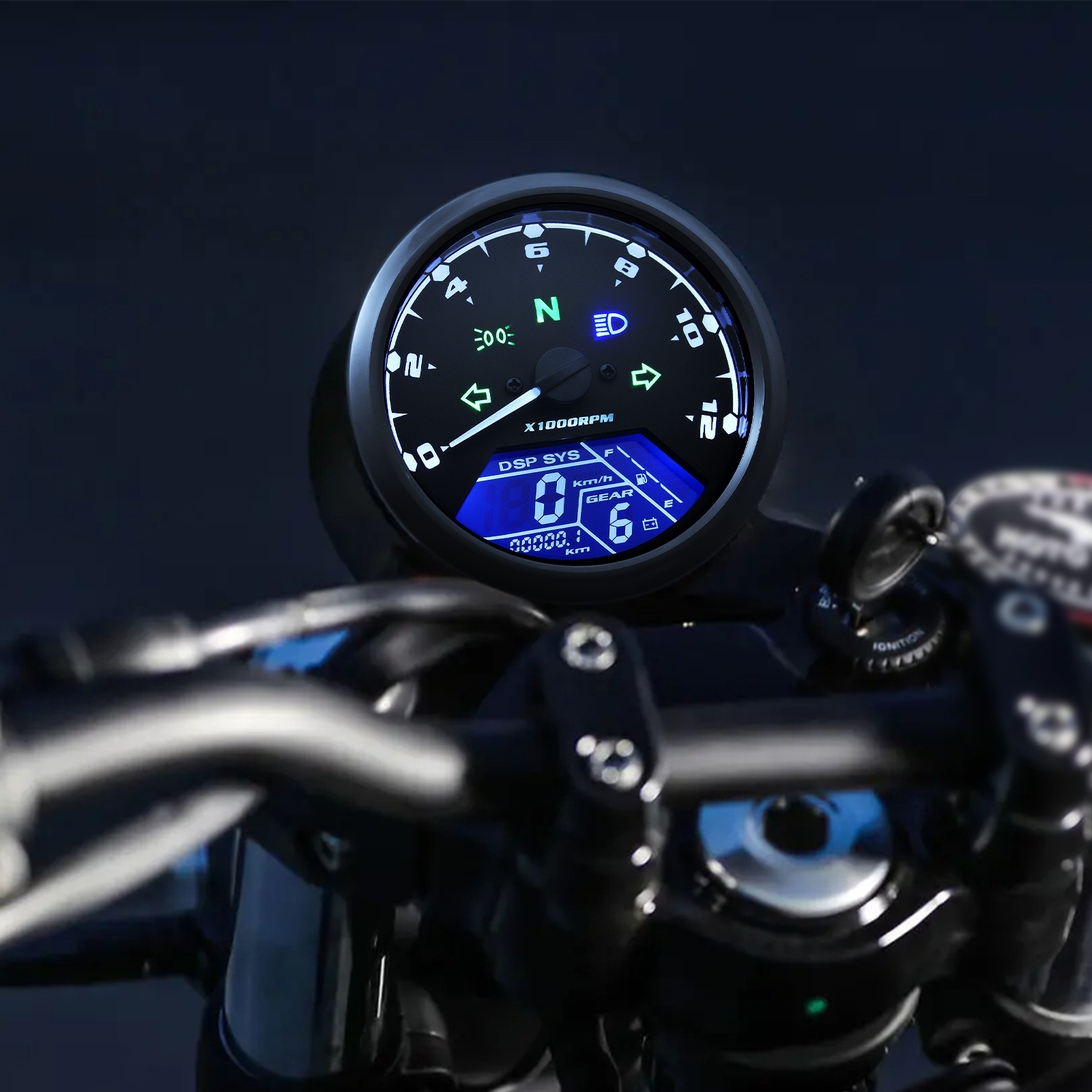 ユニバーサルバイクメーター スピードメーター デジタルオドメ - Motorcycle Gear Selector のレビューと価格