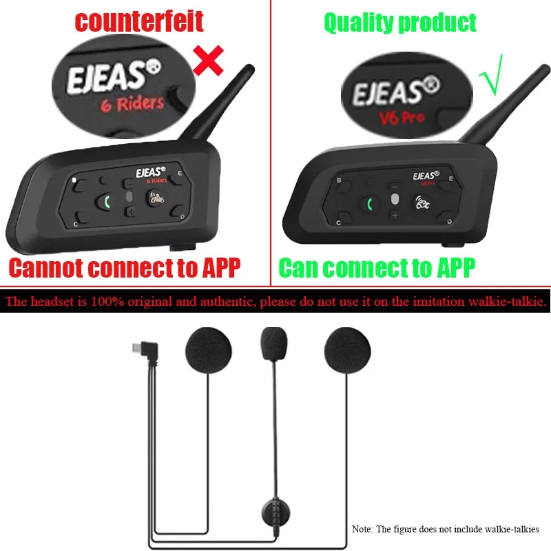 オートバイのヘルメット用のマイク付きBluetoothヘッド - Intercom Headset Helmet のレビューと価格