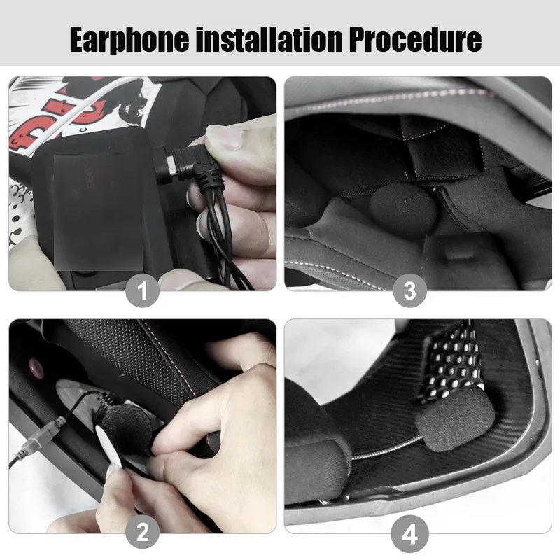 オートバイのヘルメット用のマイク付きスピーカーフォン,EJE - Intercom Headset Helmet のレビューと価格