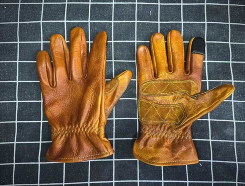 レトロなオートバイの手袋,本革,手作り,フルフィンガー,タッ - Motorcycle Gear Used のレビューと価格