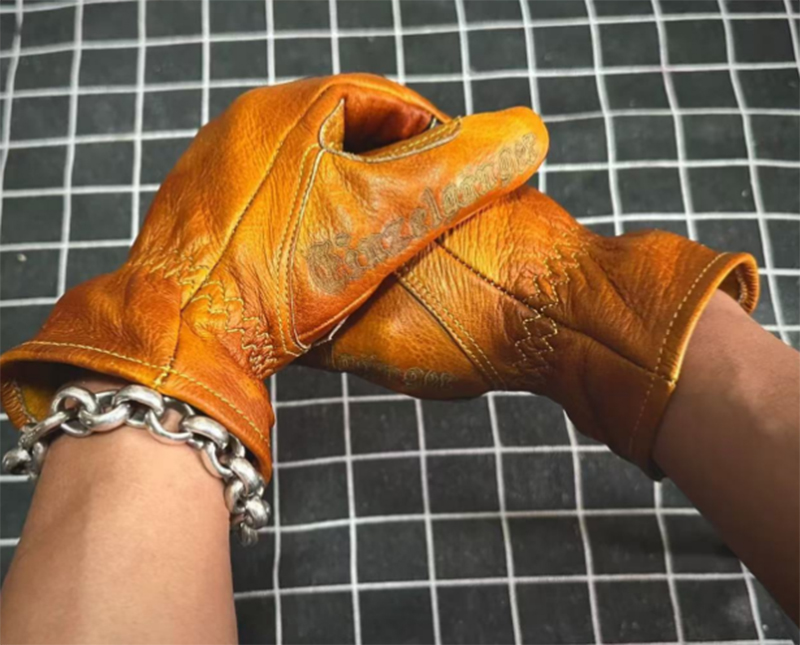 レトロなオートバイの手袋,本革,手作り,フルフィンガー,タッ - Motorcycle Gear Used のレビューと価格