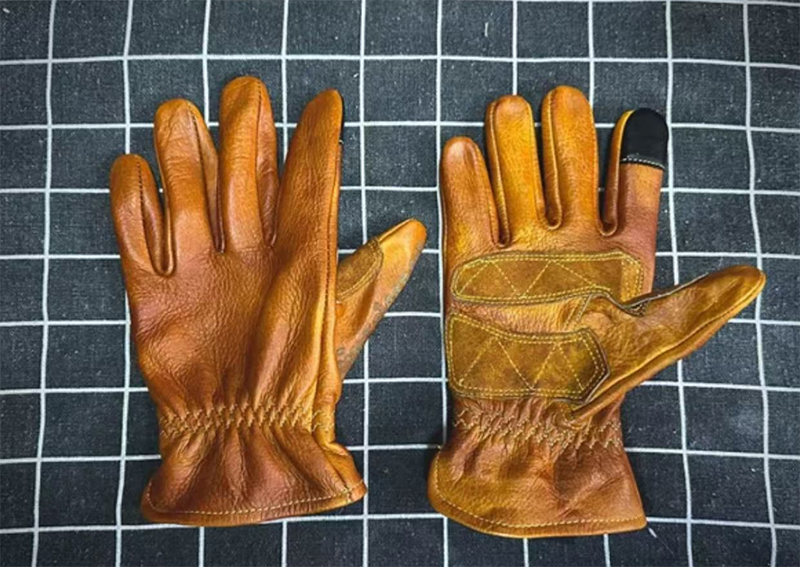 レトロなオートバイの手袋,本革,手作り,フルフィンガー,タッ - Motorcycle Gear Used のレビューと価格