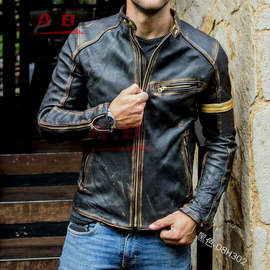 オートバイレトロレザージャケットストリートウェアブレザーカジ - Motorcycle Gear Used のレビューと価格