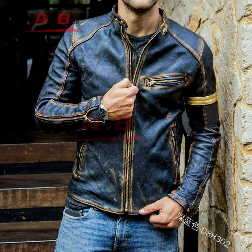 オートバイレトロレザージャケットストリートウェアブレザーカジ - Motorcycle Gear Used のレビューと価格
