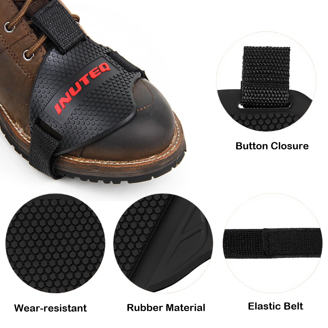 調節可能なギアシューカバー滑り止めオートバイパッドベルト耐久 - Motorcycle Gear For Woman のレビューと価格